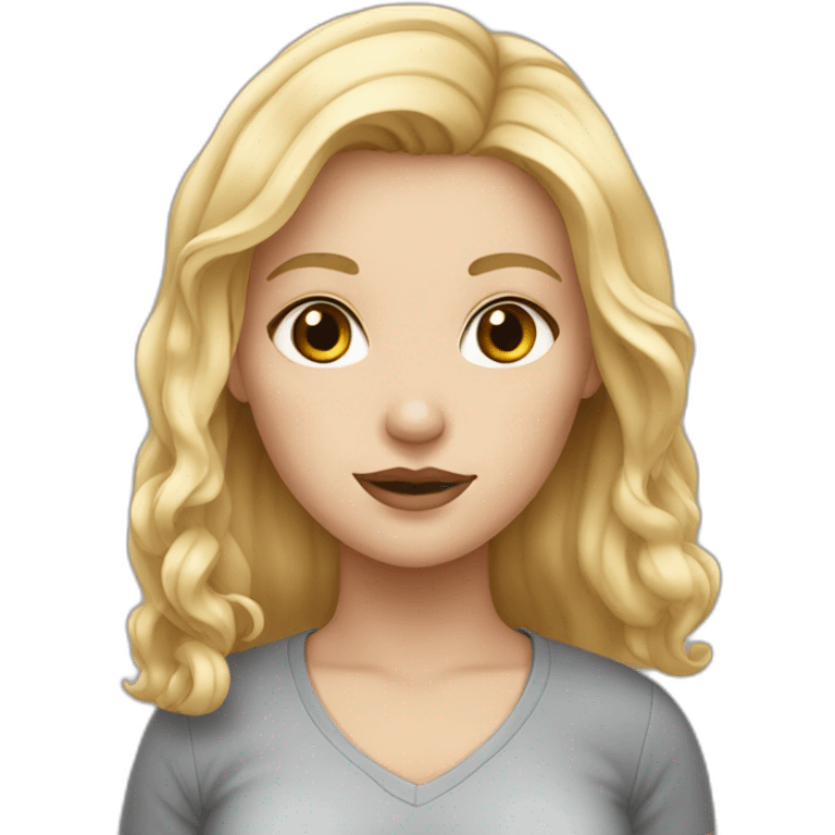 White girl with blond hair emoji