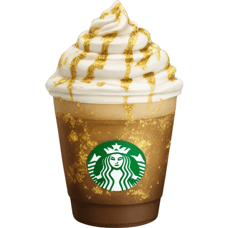 Expensive Frappuccino with gold flakes emoji