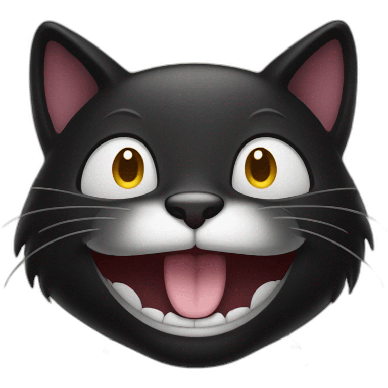 Laughing Black cat emoji