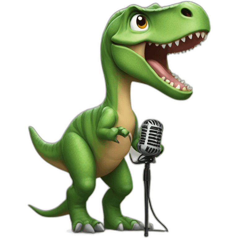 dinosaur with a mic emoji