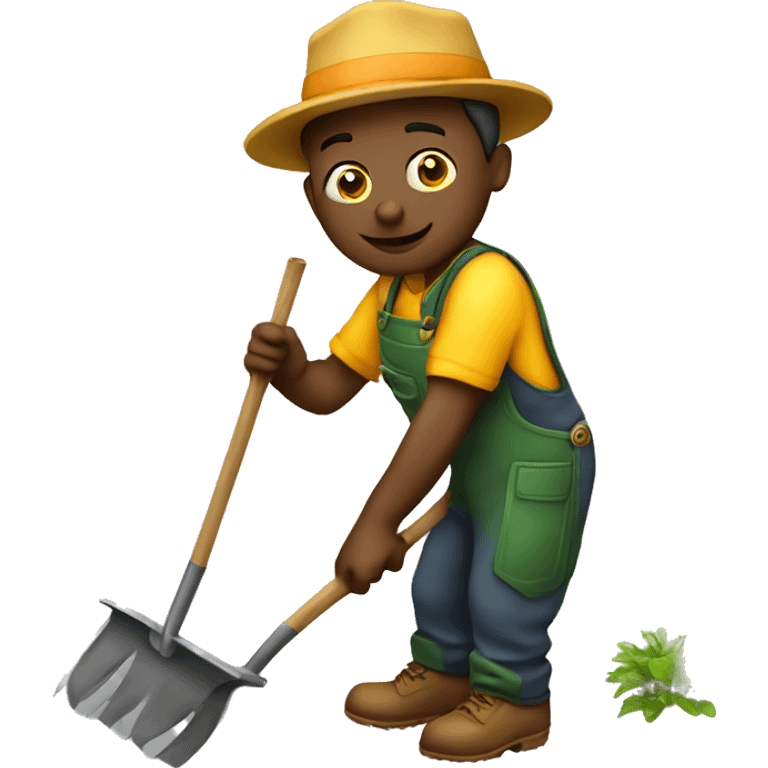 Gardener hoeing emoji