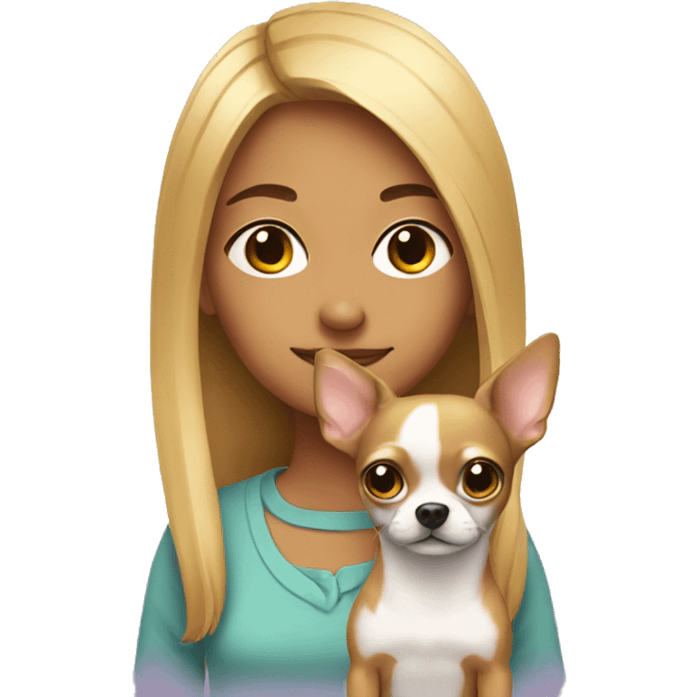 girl with chihuahua  emoji