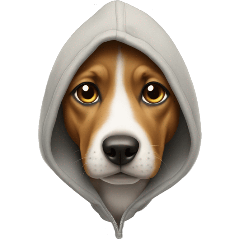 Dog wearing hoodie emoji