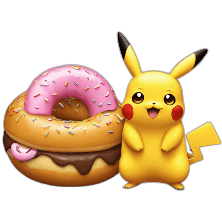 Pikachu whit a donut emoji