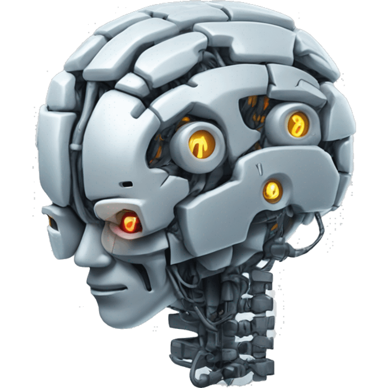 Robotic electric brain emoji