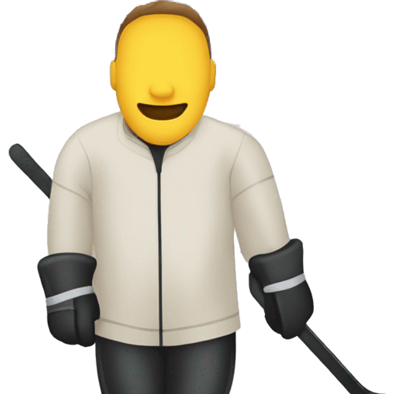 Coach de hockey sur glace avec un tableau "patinoire" emoji