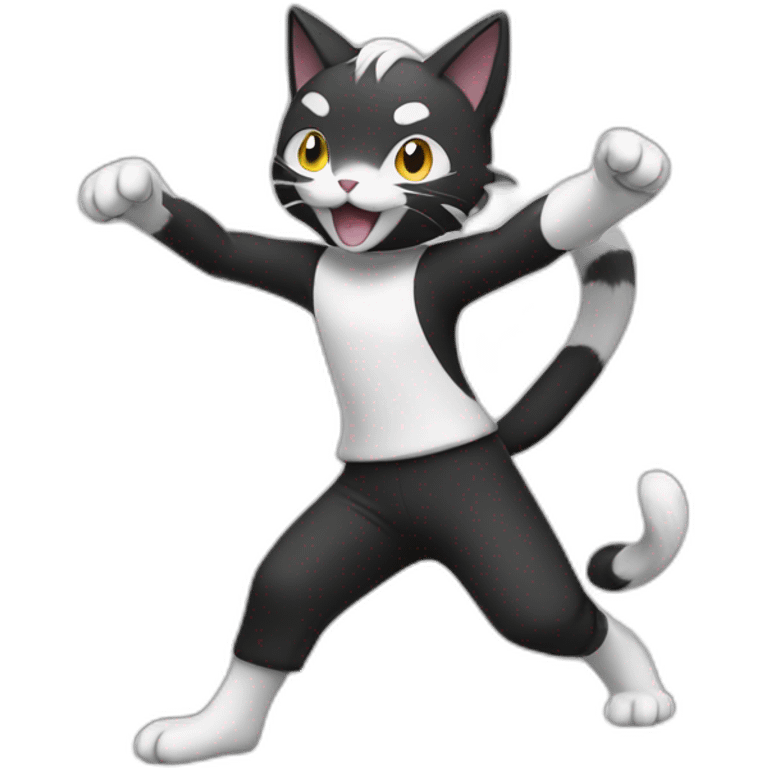 dancing-black-and-white-cat-pokemon emoji