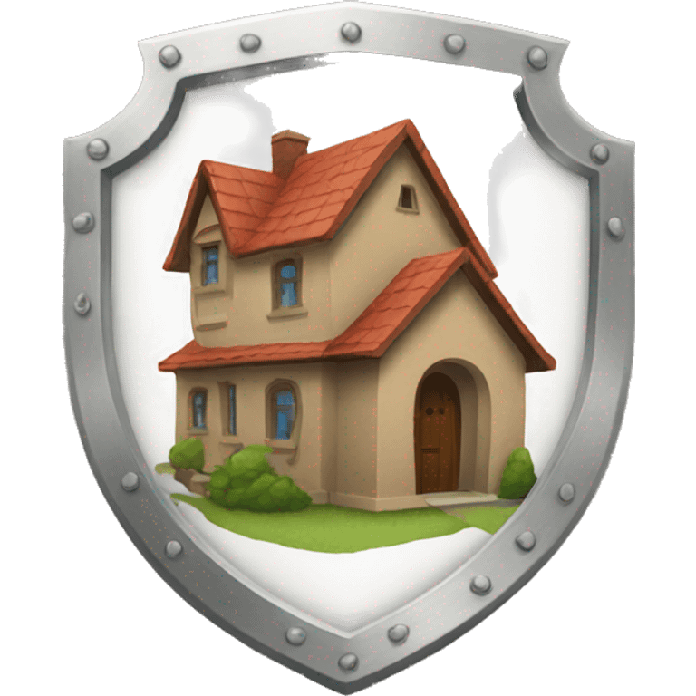 an house with a shield emoji