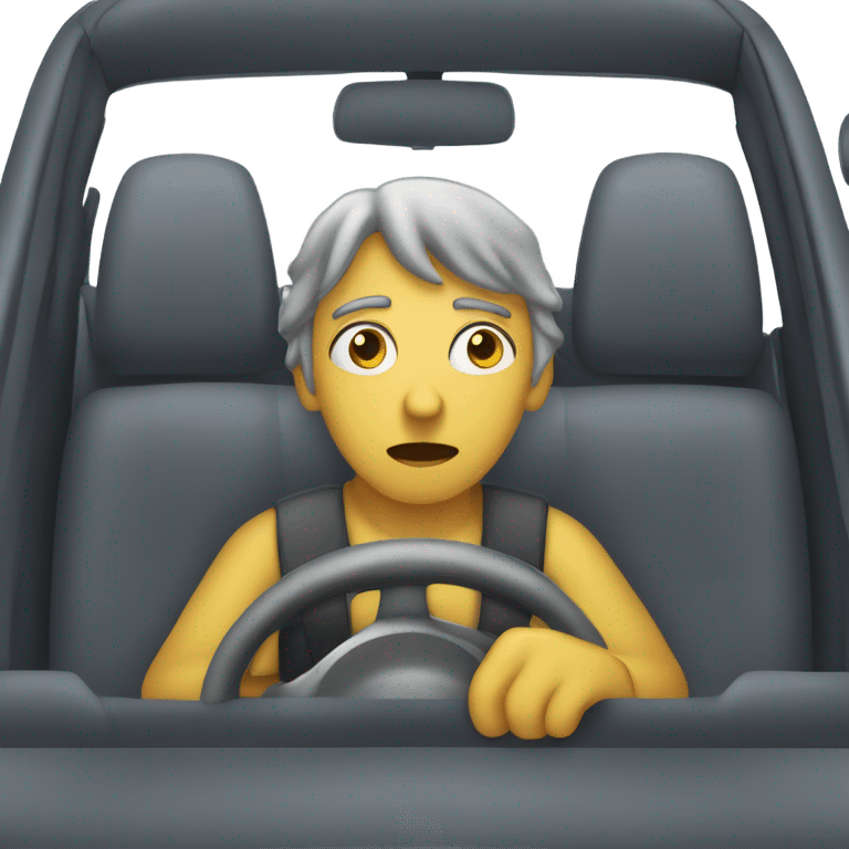 Driving sad emoji