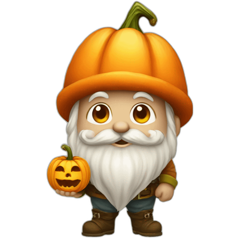 a gnome with a pumpkin emoji