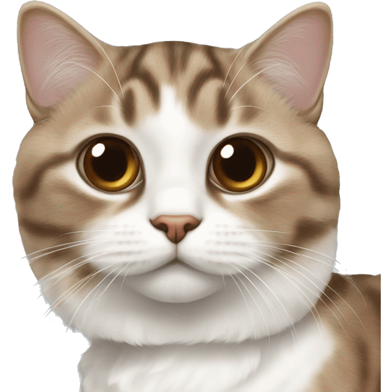 White brown tabby lop-eared scottish cat emoji