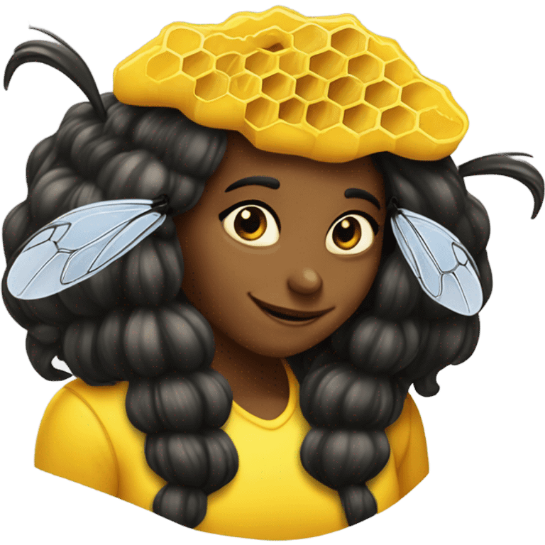 bumblebee combing hair with honeycomb  emoji