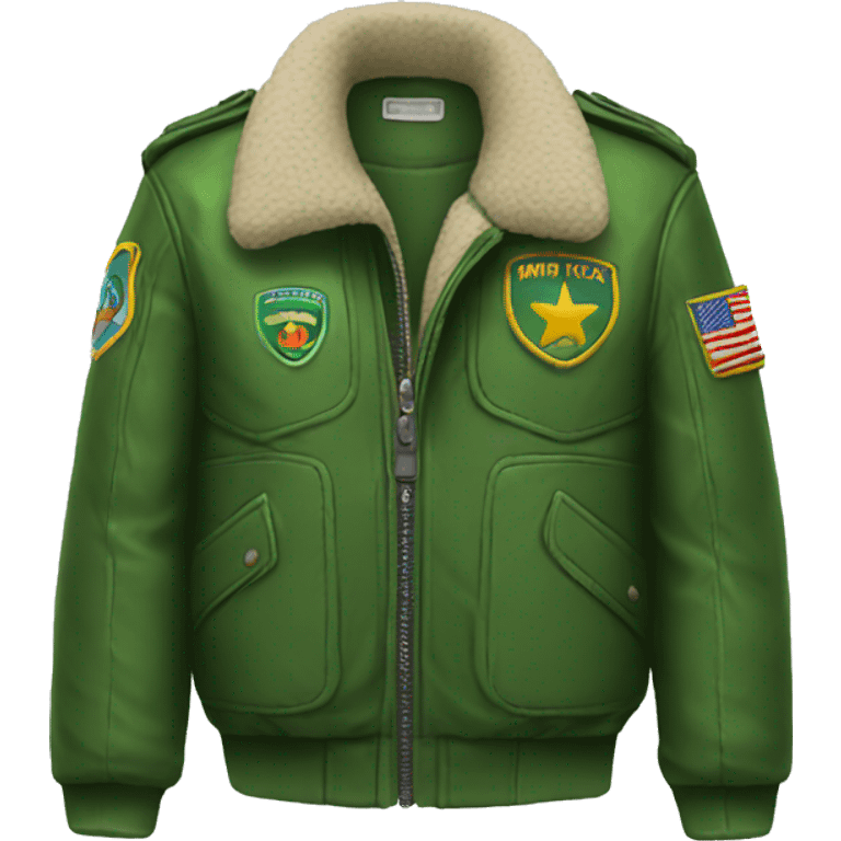 Green aviator jacket emoji