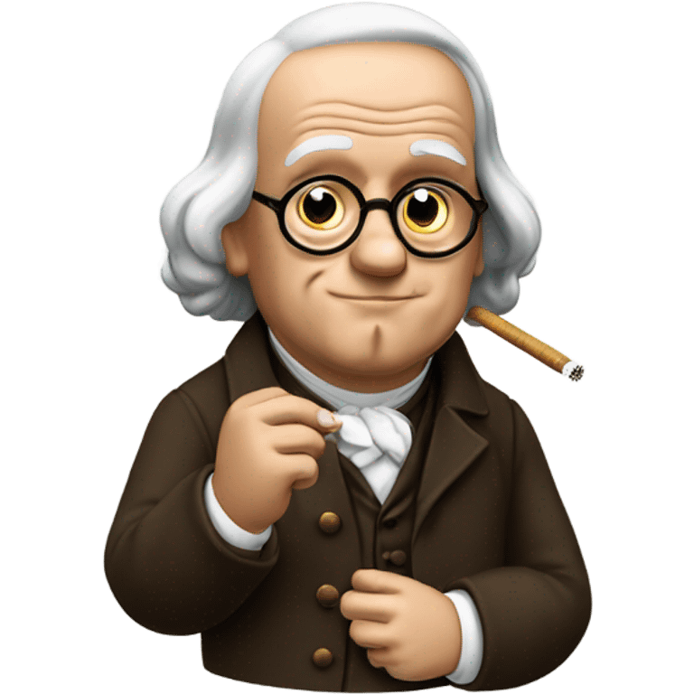 Benjamin Franklin smoking a cigarette  emoji