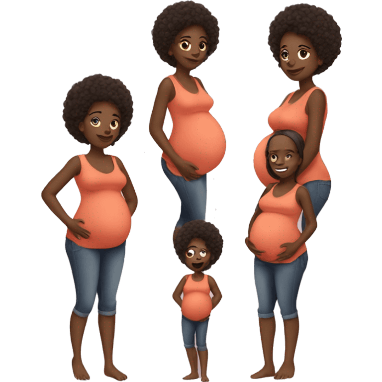 pregnant afroamerican emoji