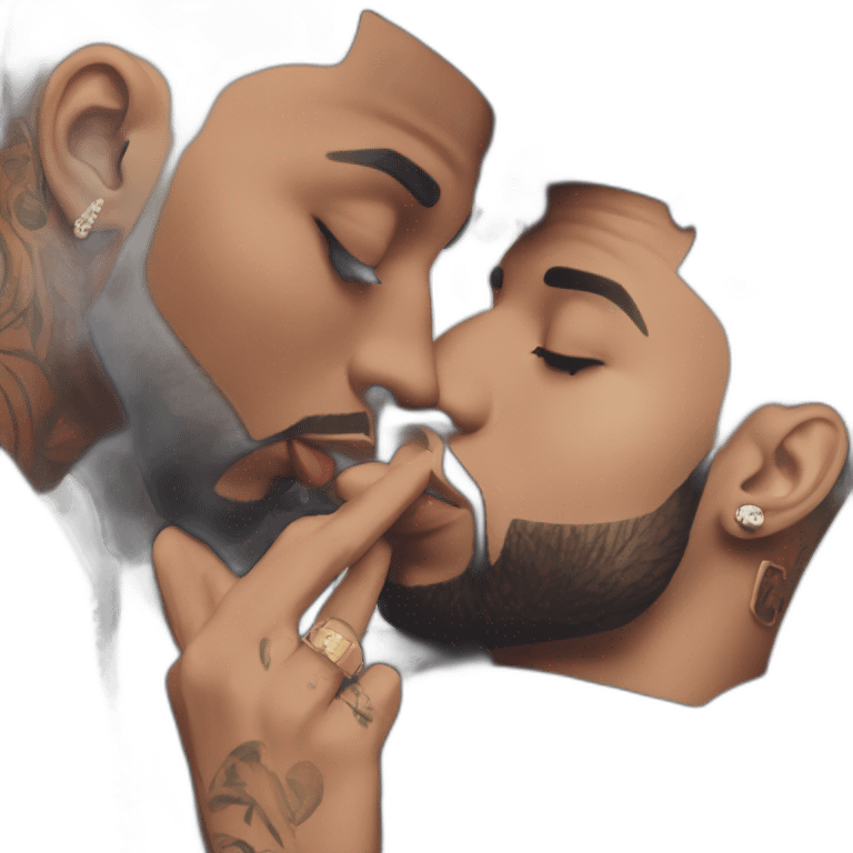 21 savage kissing drake emoji