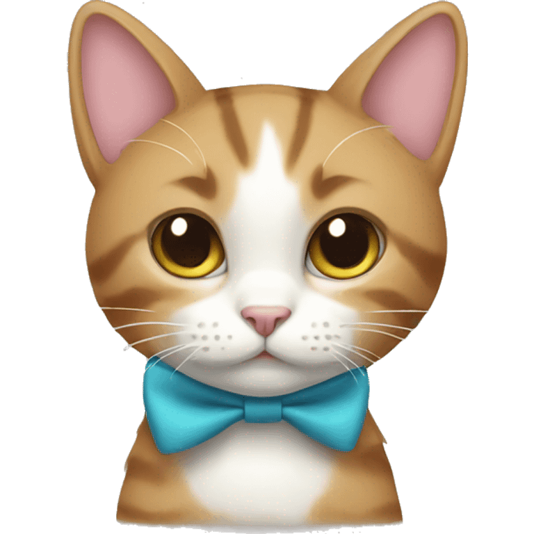 Cat wearing a bow emoji