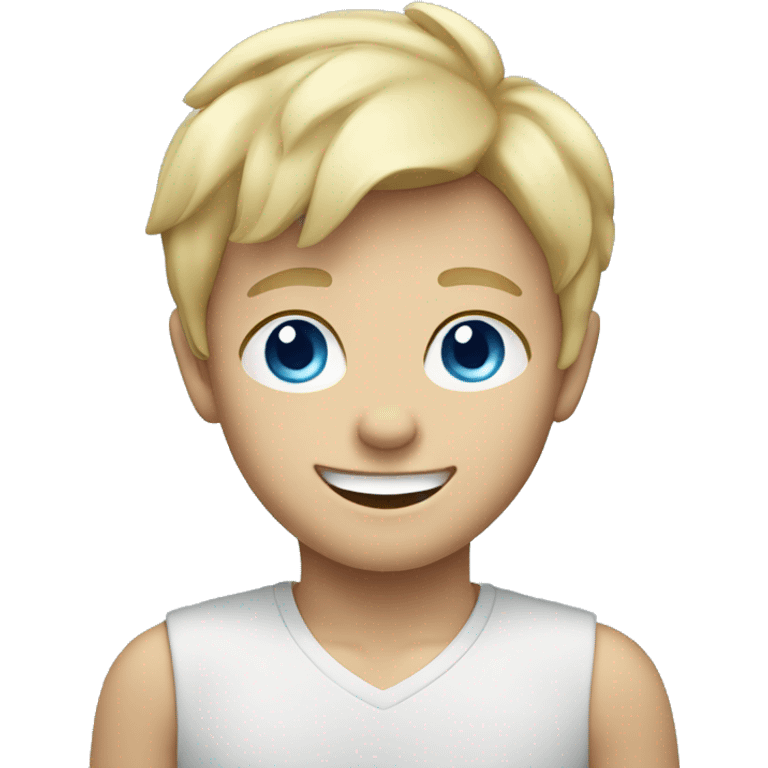 smiling blonde boy with blue eyes emoji