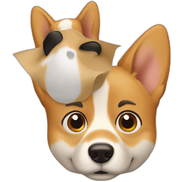 Corgi spying emoji