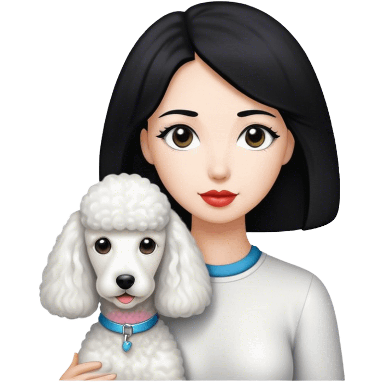 White Standard Poodle and Straight hair Women emoji