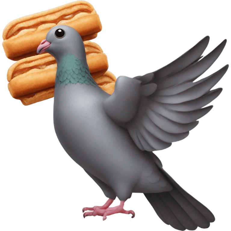 Pigeon with churro  emoji