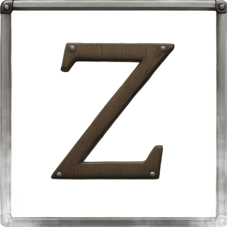 The letter Z made of wood with a metal frame on the edges emoji