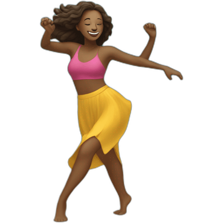 A woman dance On the beach emoji