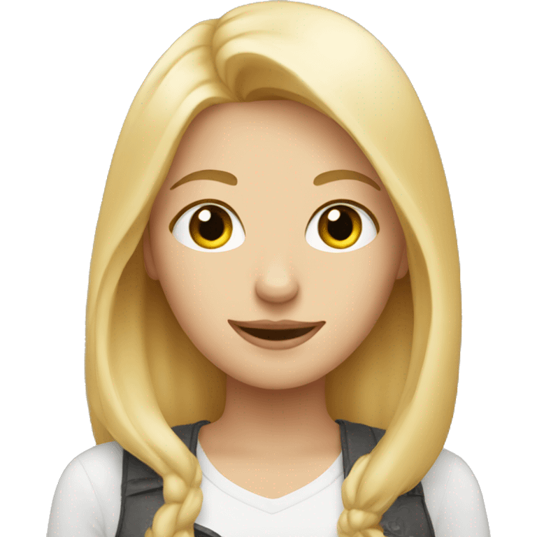 blonde person with cat emoji