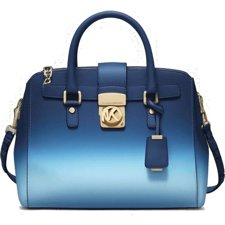 Realistic dark blue to light blue ombre michael kors satchel purse.  emoji