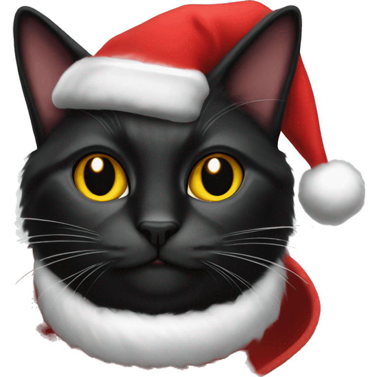 Black cat Santa hat emoji