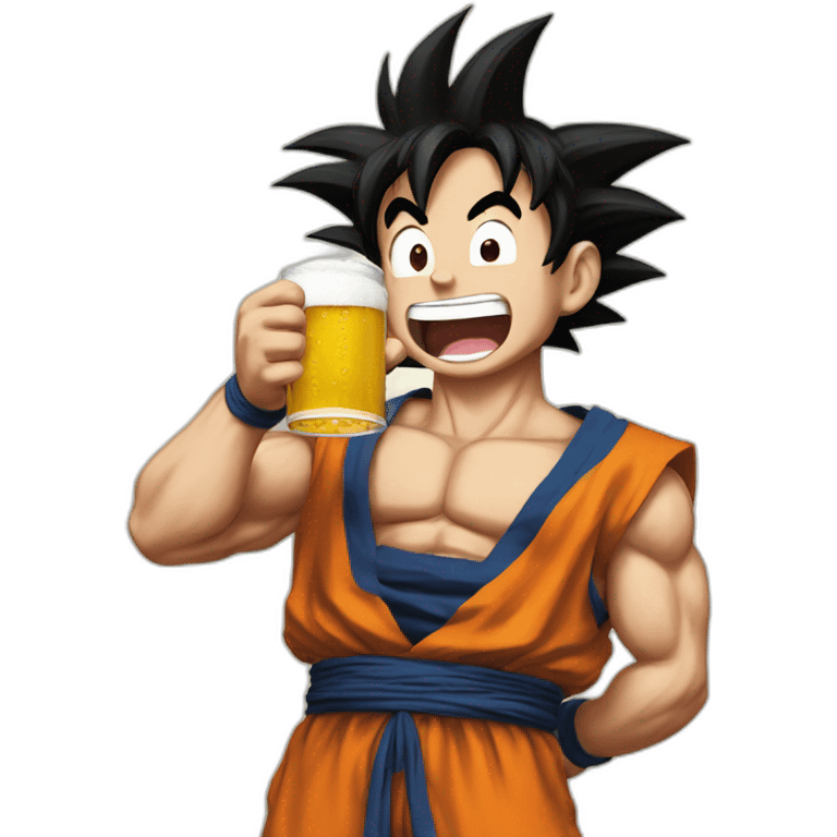 goku drinking beer emoji