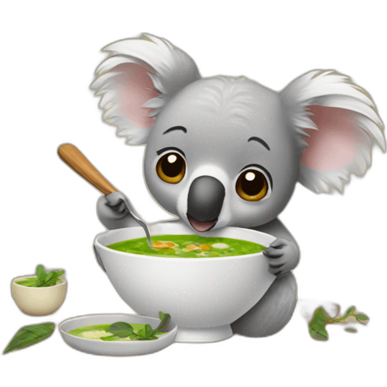 Koala eating soup emoji