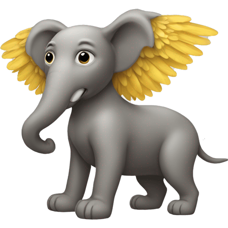 A dog with elephant and eagle body emoji