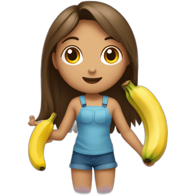 Fille qui mange une banane emoji