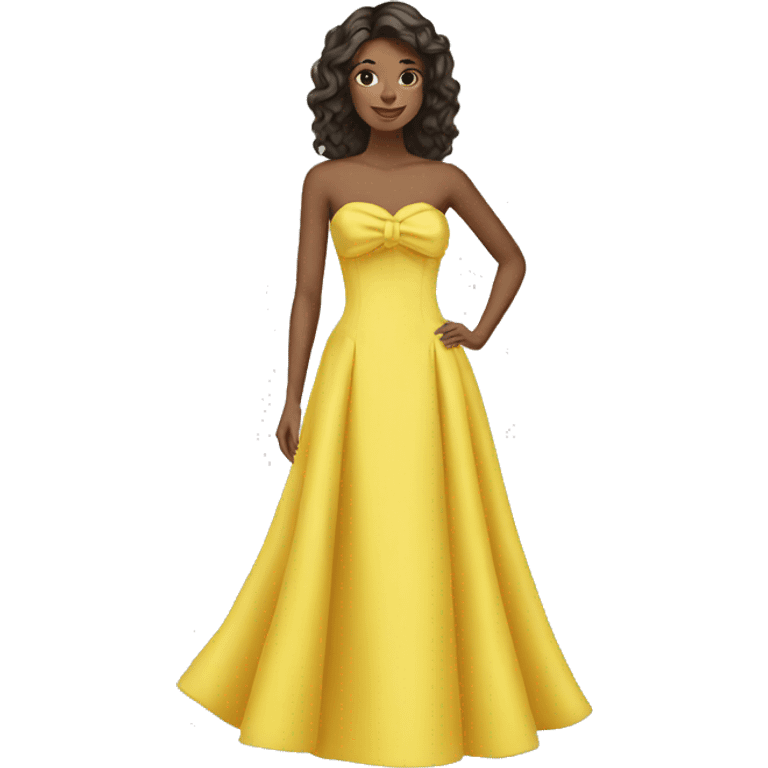 yellow strapless dress emoji