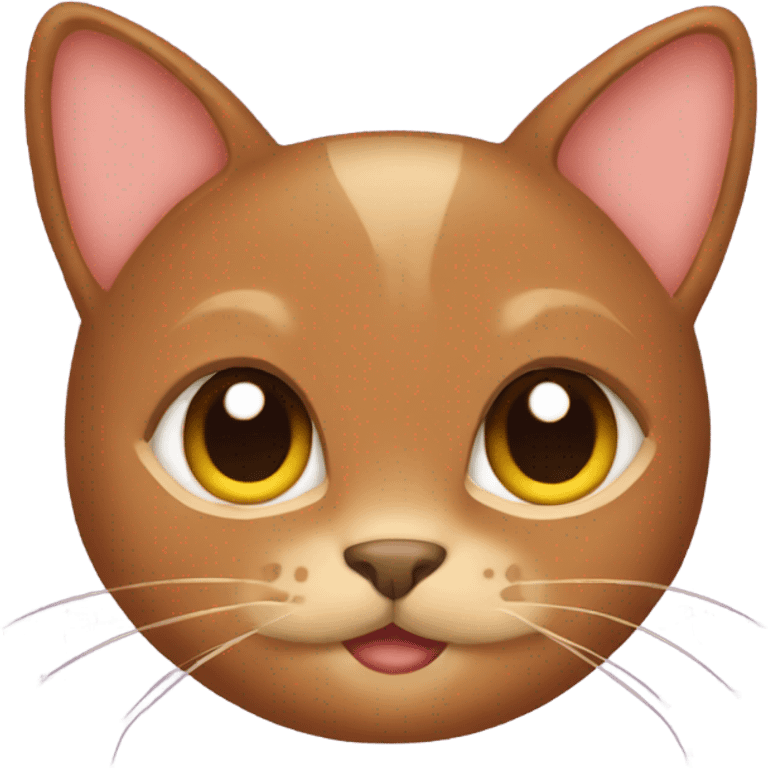 Brown cat with bows on both ears emoji