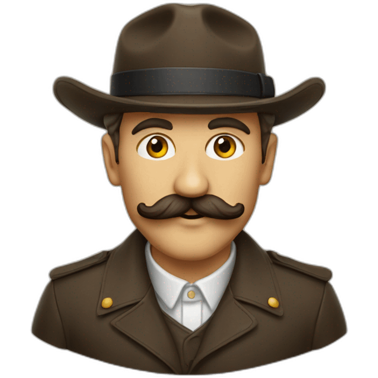 Vieux brun moustache casquette emoji