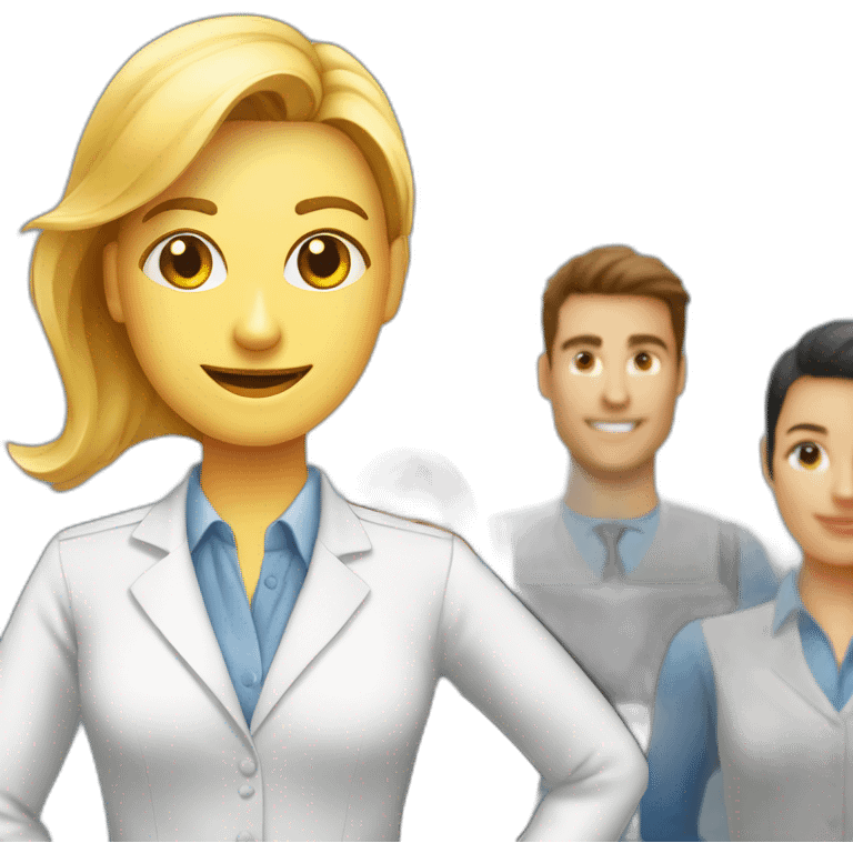 Formatrice professionnelle devant ses stagiaires emoji