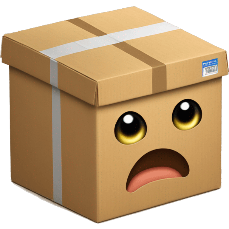 cardboard box shows muscles emoji