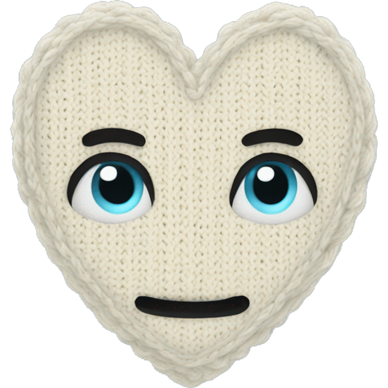 Knitted baby blue heart emoji