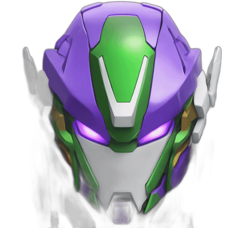 purple and green gundam barbatos face emoji