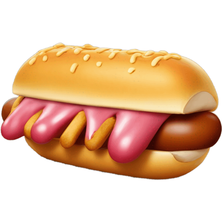 Hog eating a hotdog emoji