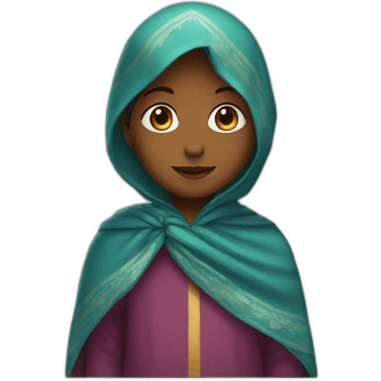 A child is one and a half years old wearing a shawl. emoji