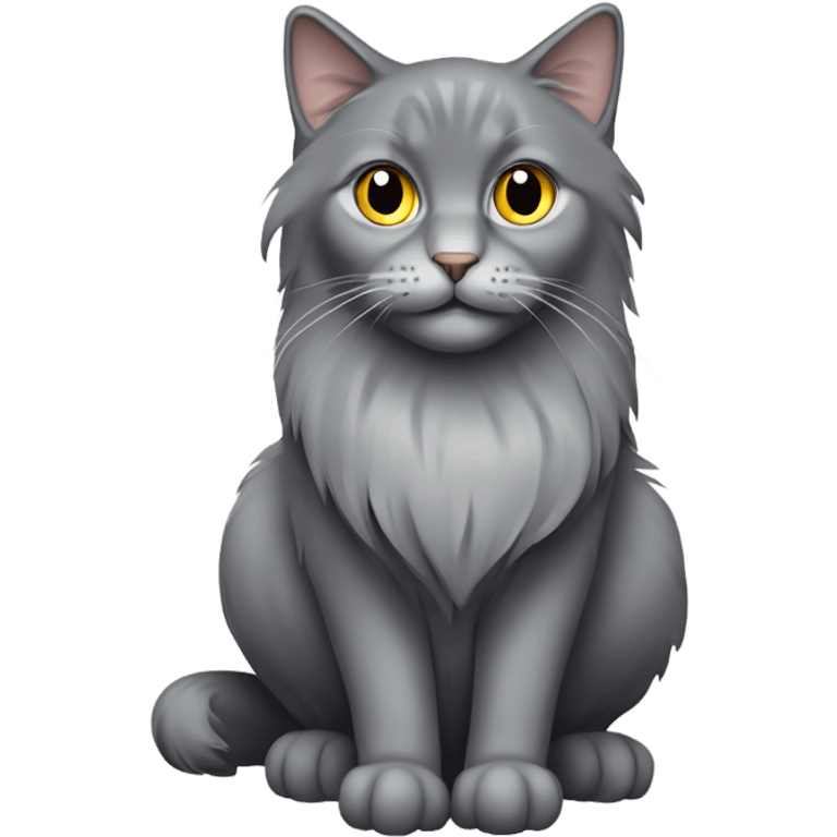 fold-eared long-haired gray cat emoji