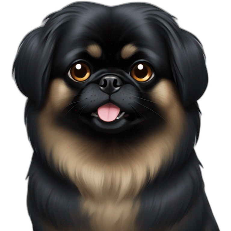 Black pekingese emoji