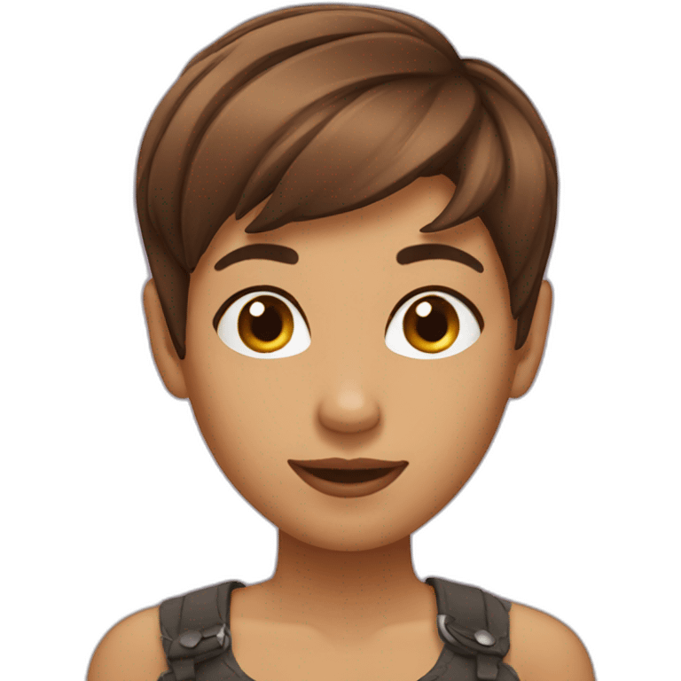 Brown pixie haircut emoji