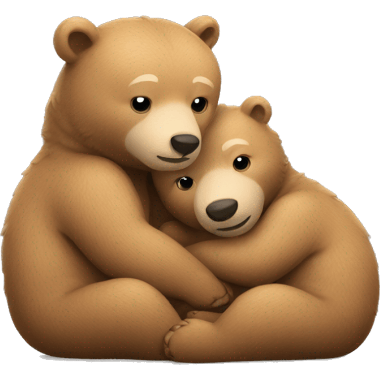 Two bear cubs snuggling emoji