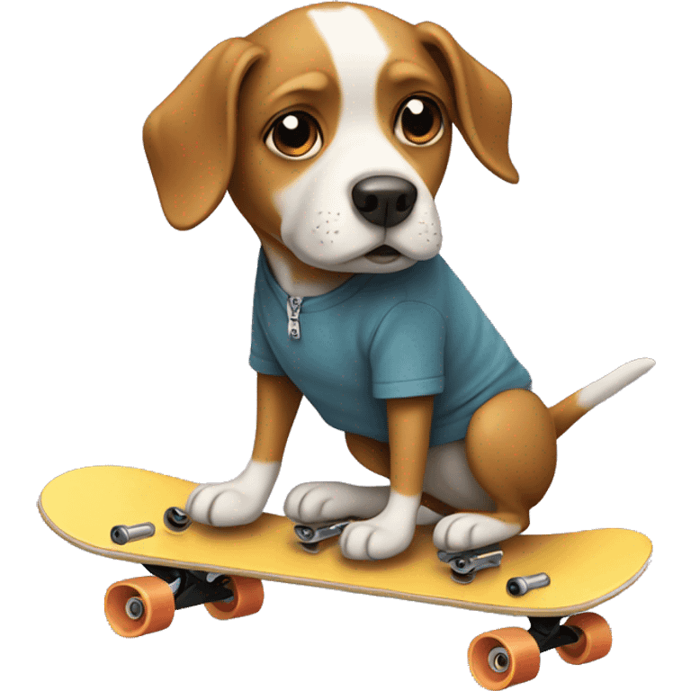 Dog wearing skateboard emoji