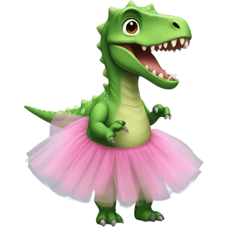 Dinosaur wearing a tutu emoji