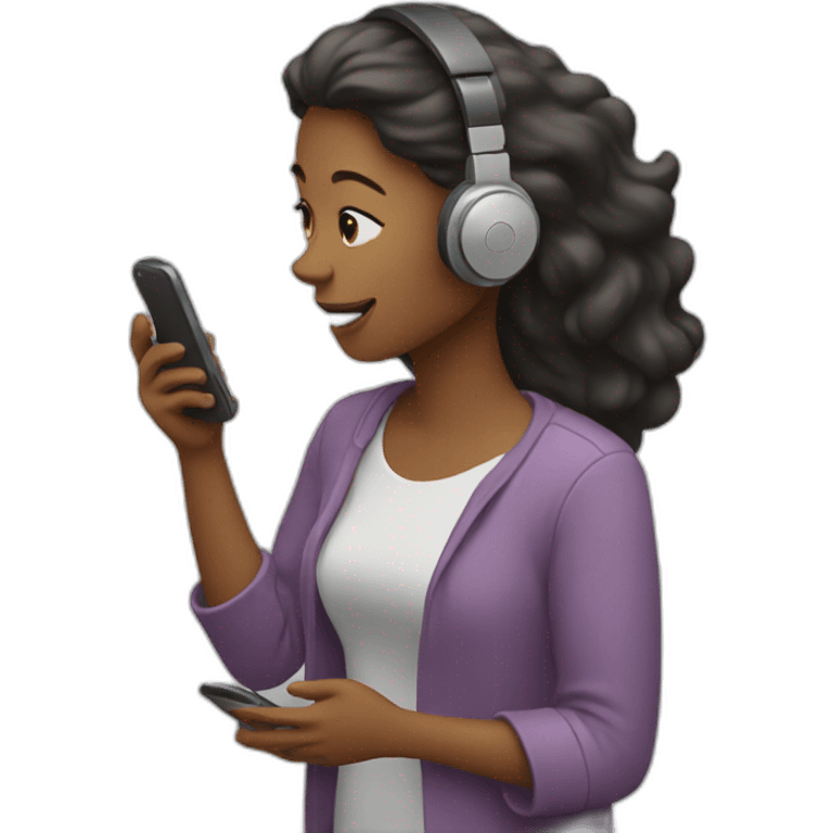 woman recording with cellphone emoji